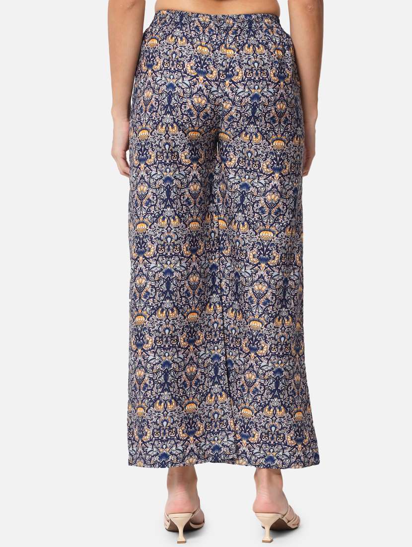 Mid Rise Printed Straight Palazzo