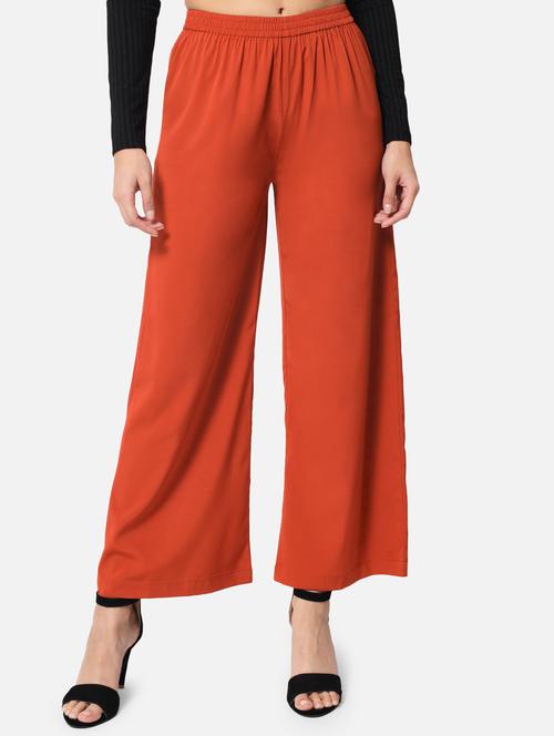 mid rise solid straight palazzo - 19087763 -  Standard Image - 0