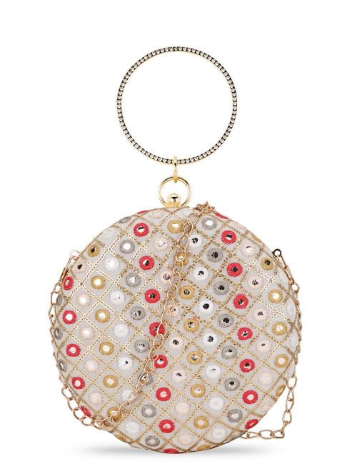 multi colored faux silk box clutch - 19088647 - Standard Image - 0