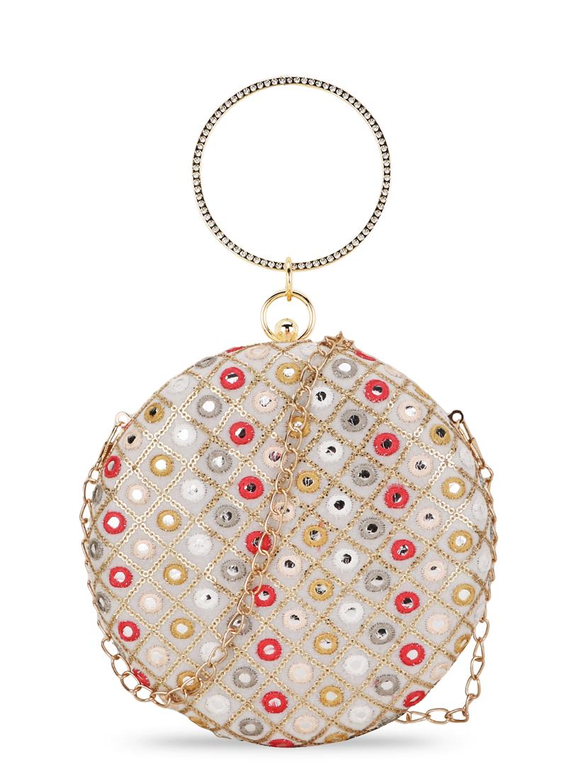 multi colored faux silk box clutch - 19088647 - Zoom Image - 0