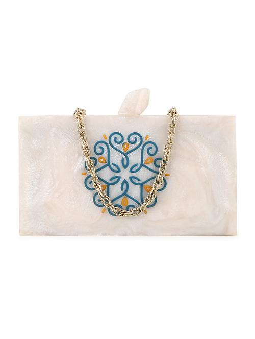 pink metal box clutch - 19088666 -  Standard Image - 0
