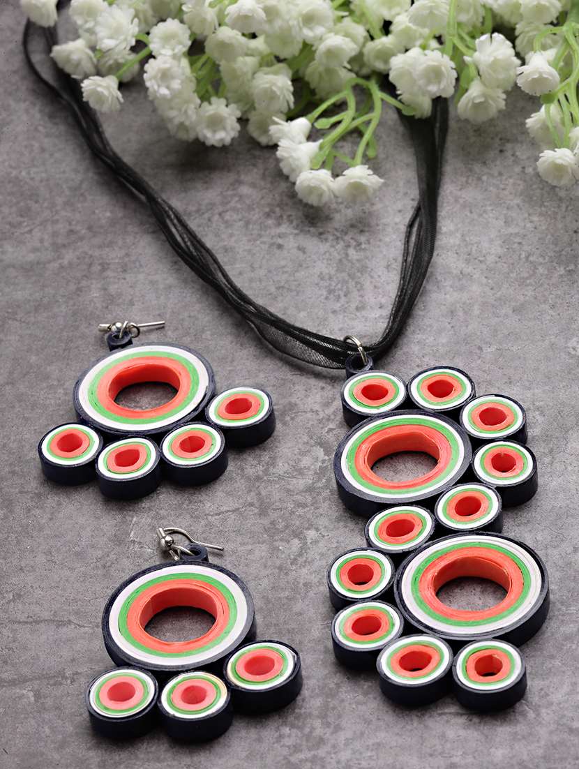 paper quilling necklaces with earring set