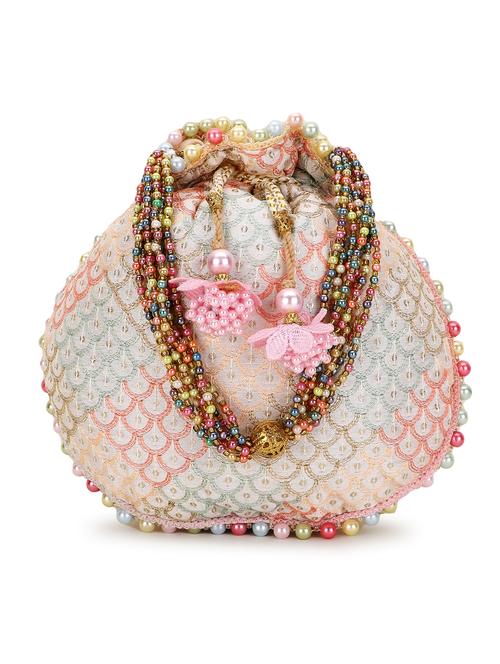 multi colored faux silk regular potli - 19088779 -  Standard Image - 0