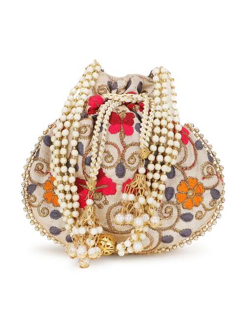 multi colored faux silk regular potli - 19088793 - Standard Image - 0