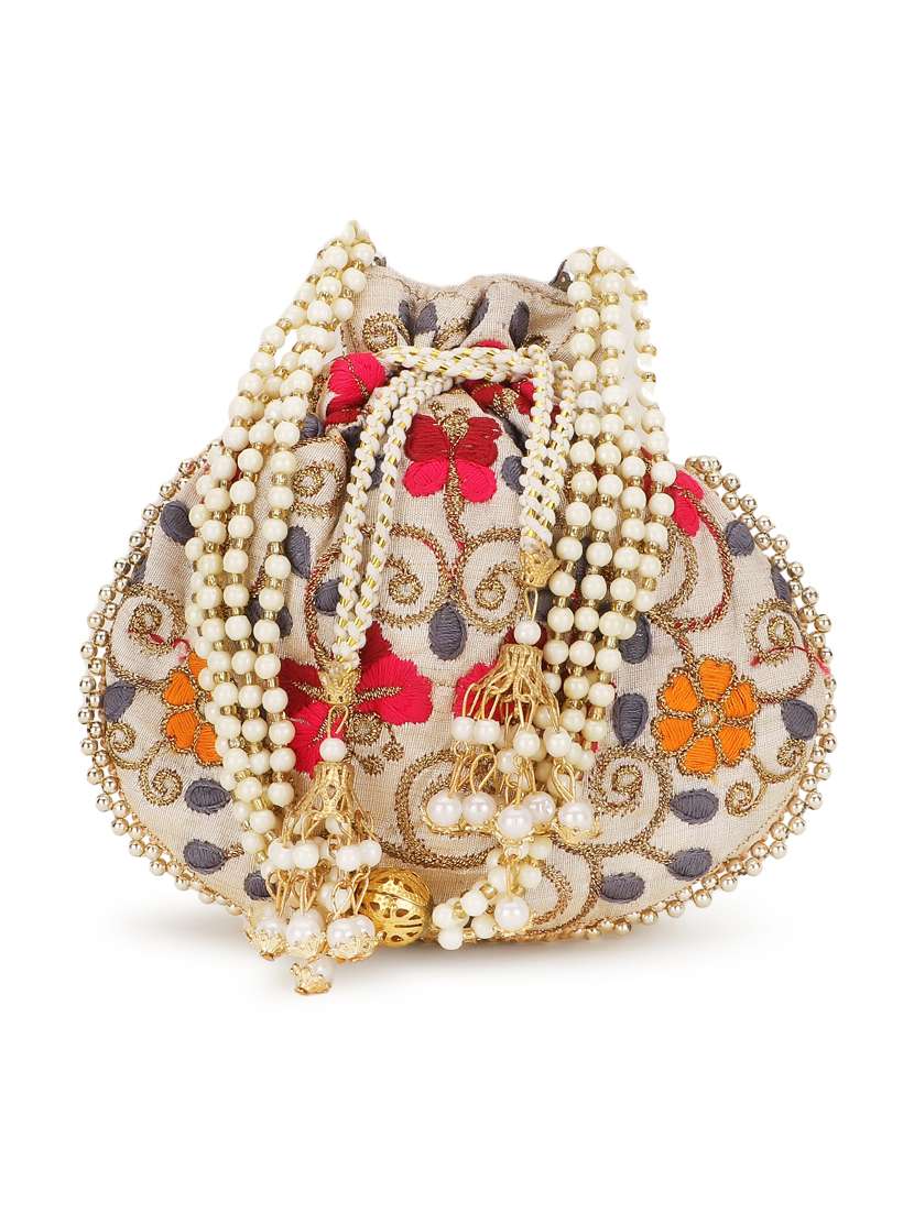 multi colored faux silk regular potli - 19088793 - Zoom Image - 0