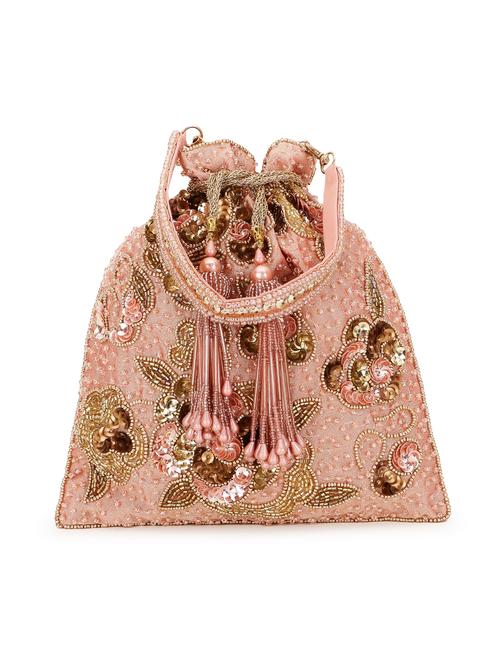 gold faux silk regular potli - 19088797 -  Standard Image - 0