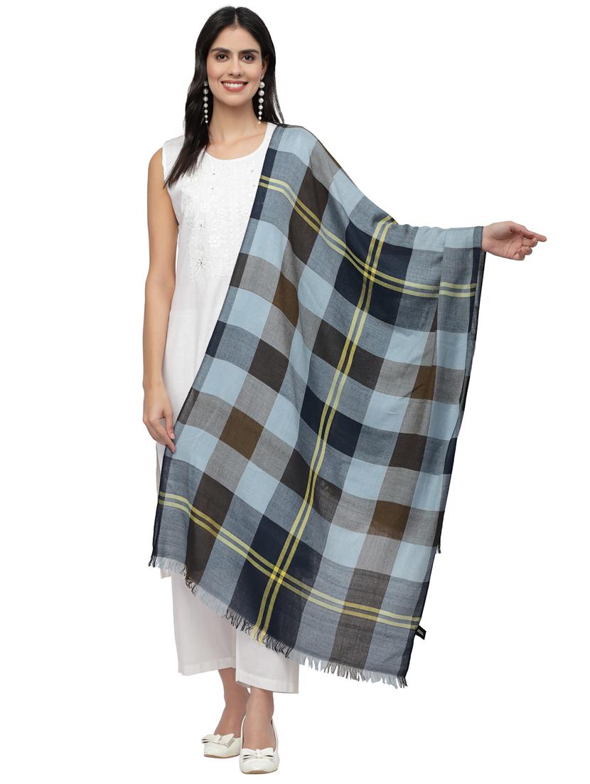 checkered printed stole - 19088849 - Zoom Image - 0