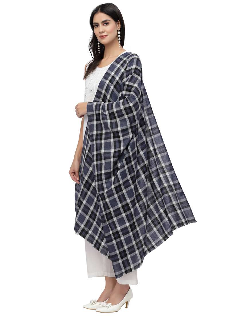 women's checks print stole - 19088900 - Standard Image - 2