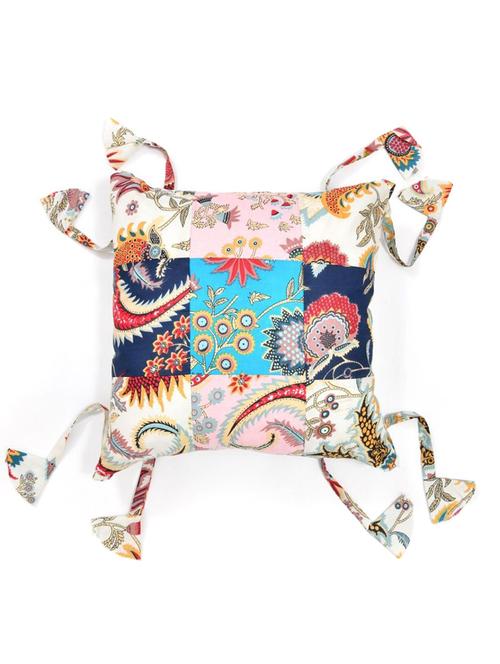 indhome life pure cotton 16x16inches reversible decorative tassels patch work cushion  - 19088990 -  Standard Image - 0