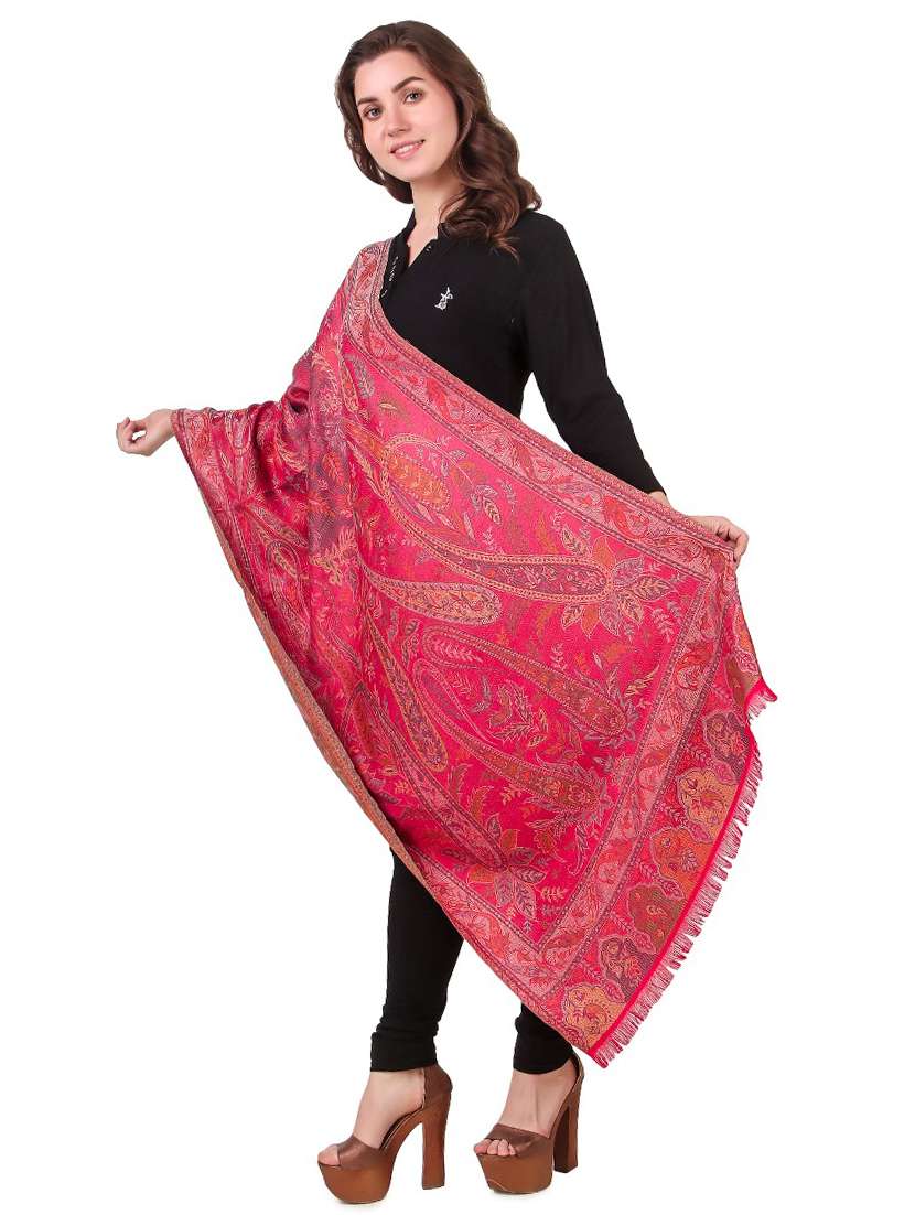 Pink Self Design Scarf - 19089389 -  Standard Image - 2