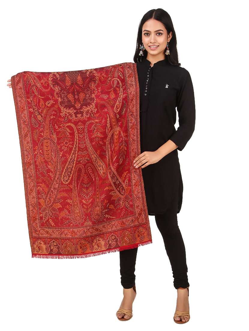 red self design scarf