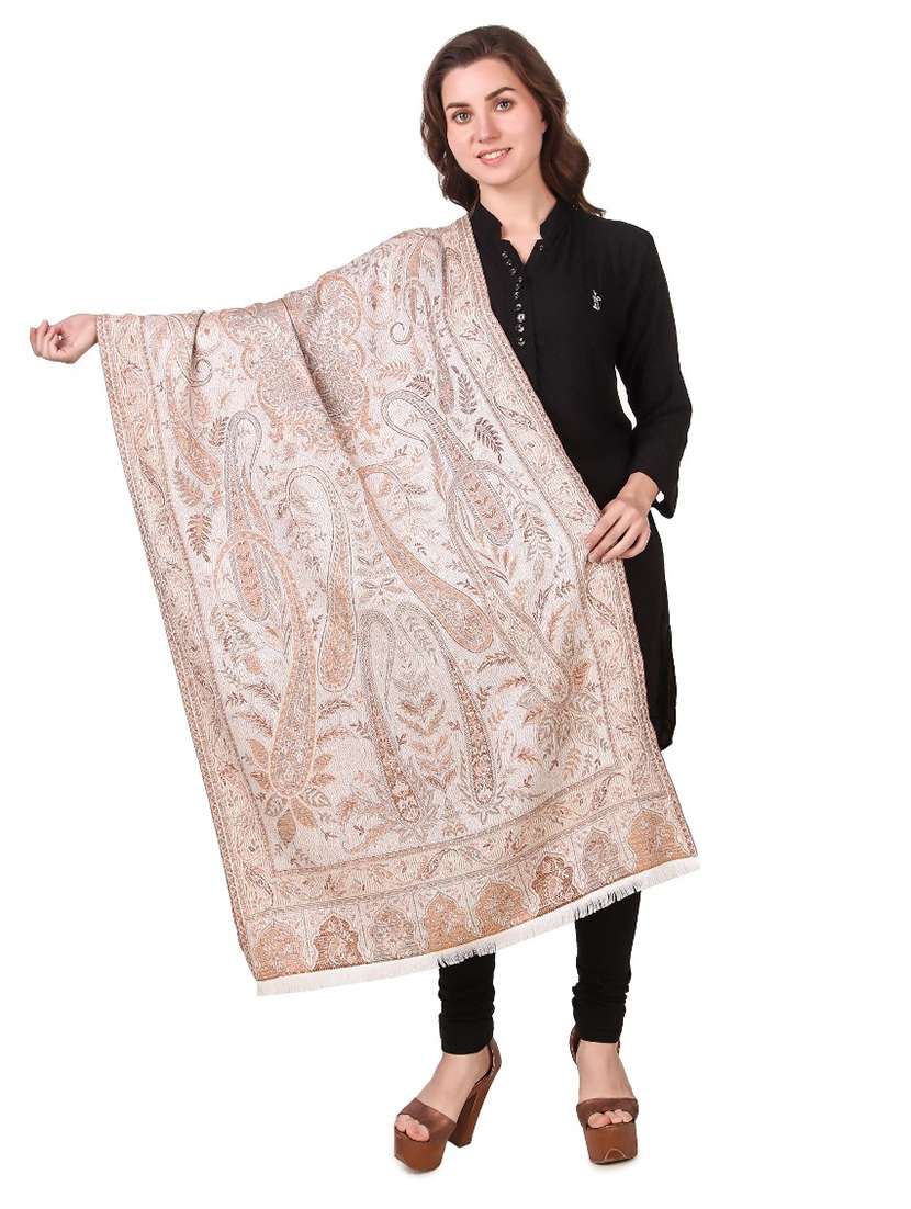 white self design scarf