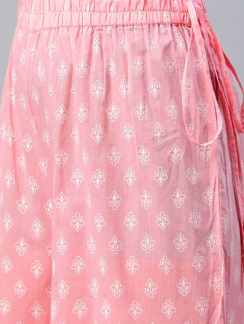 Pink Printed Kurta Sharara Set