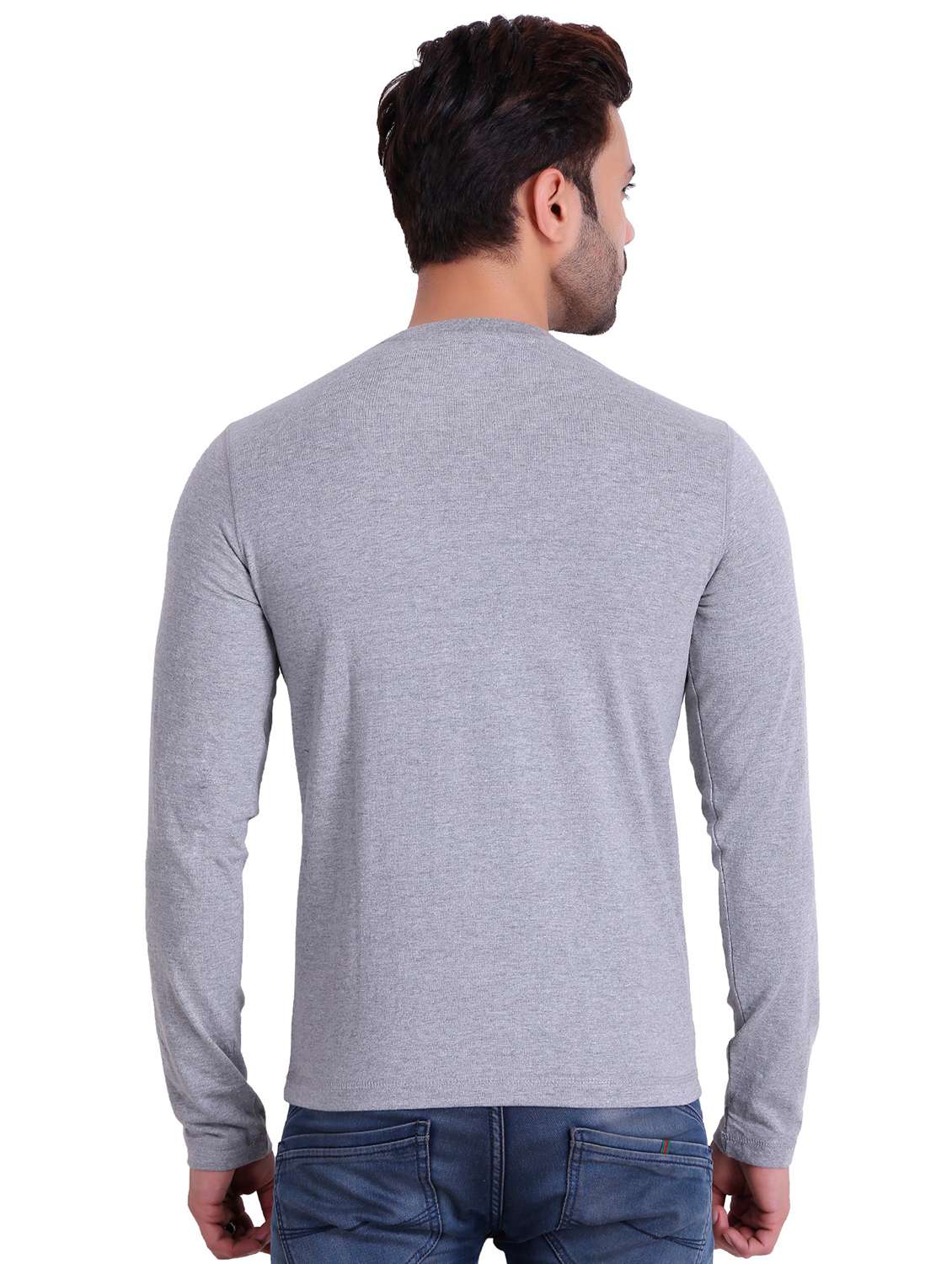 grey solid regular t-shirt - 19090201 - Standard Image - 2