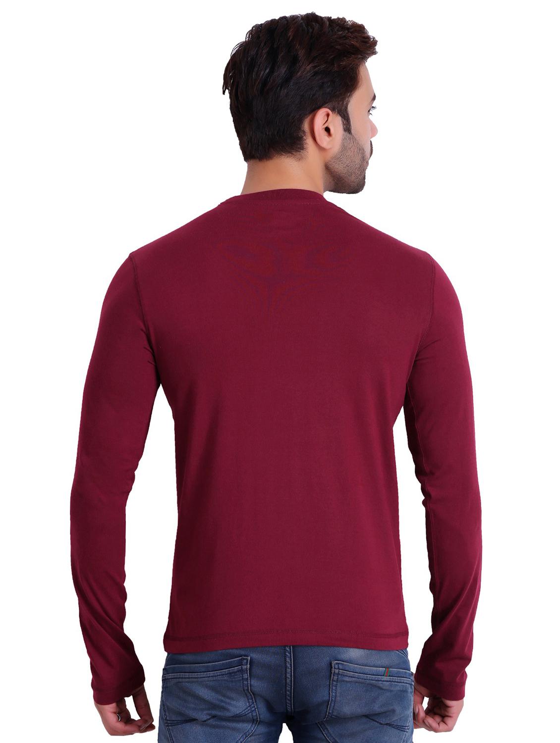 maroon solid regular t-shirt - 19090210 - Standard Image - 2