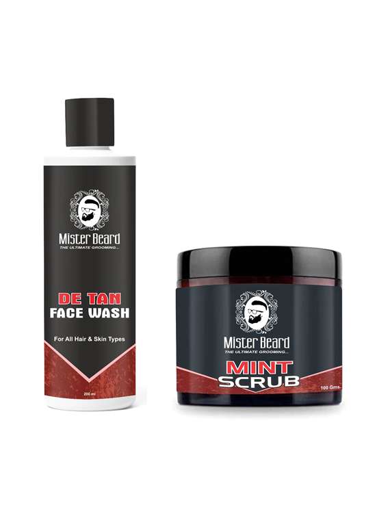 de-tan facewash 200ml with mint scrub 100gm