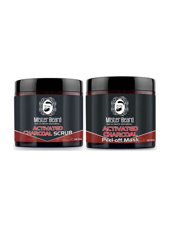 activated charcoal scrub 100gm with activated charcoal peel off mask 100gm