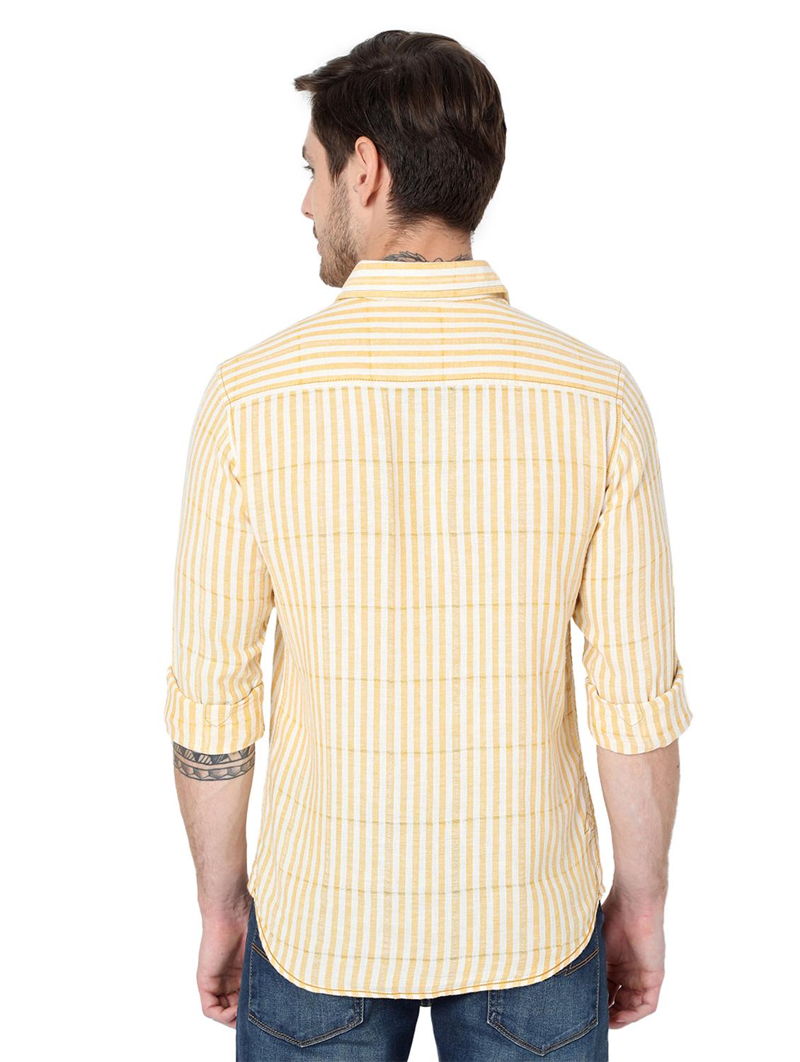 yellow cotton casual shirt - 19100296 - Standard Image - 2