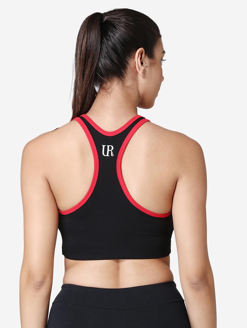 black cotton sports bra - 19100716 - Standard Image - 2