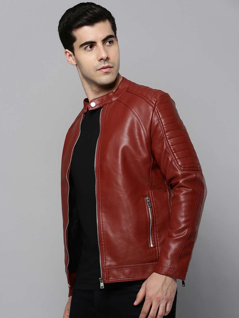 orange leather casual jacket - 19101539 -  Standard Image - 2