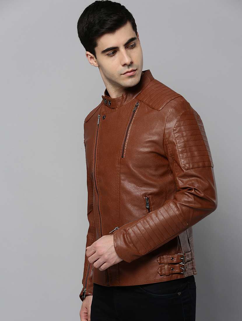 brown leather casual jacket - 19101557 -  Standard Image - 2