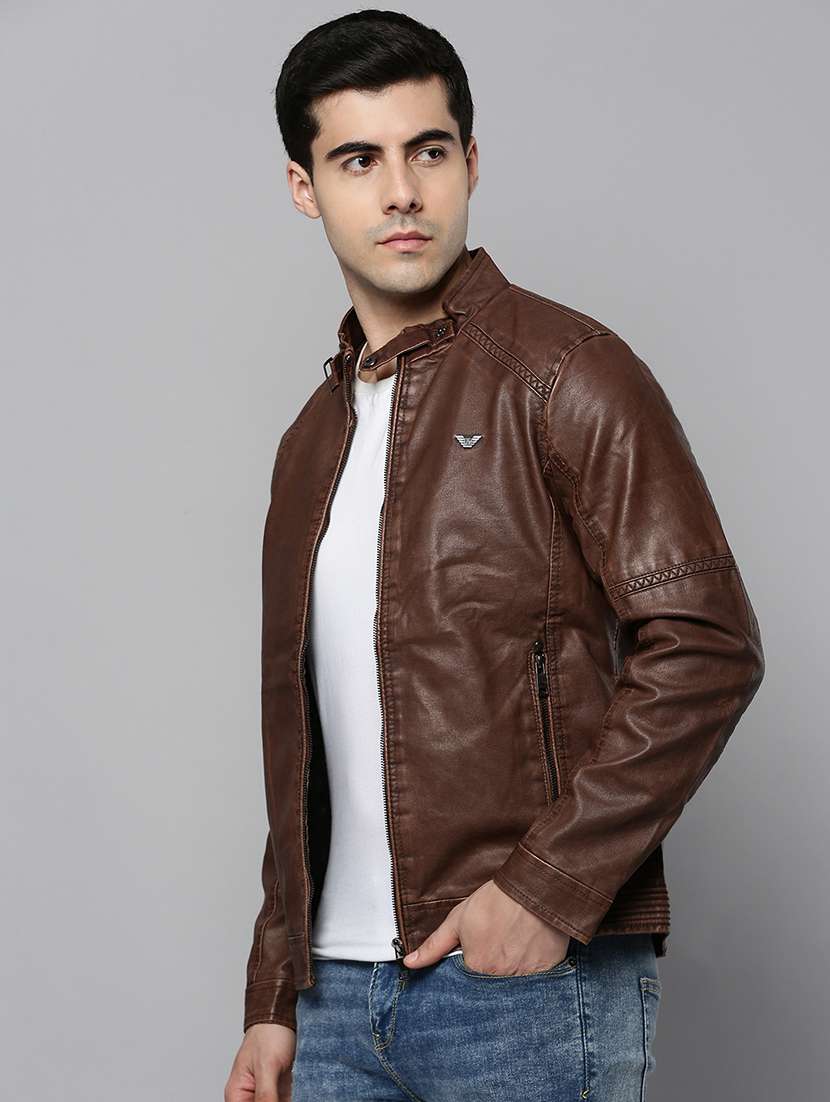 brown leather casual jacket - 19101567 -  Standard Image - 2