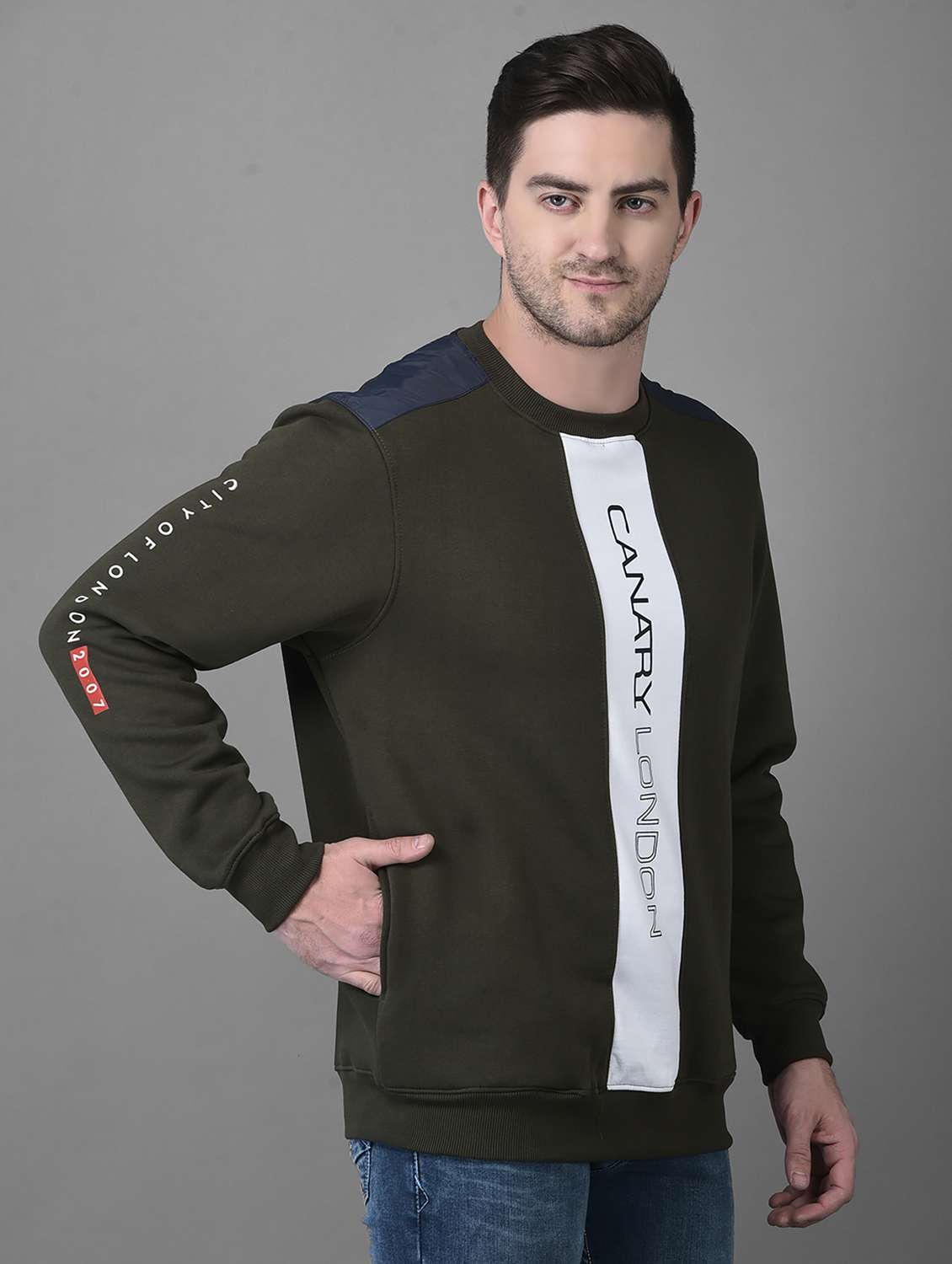 mens chest print sweatshirt - 19102172 -  Standard Image - 2