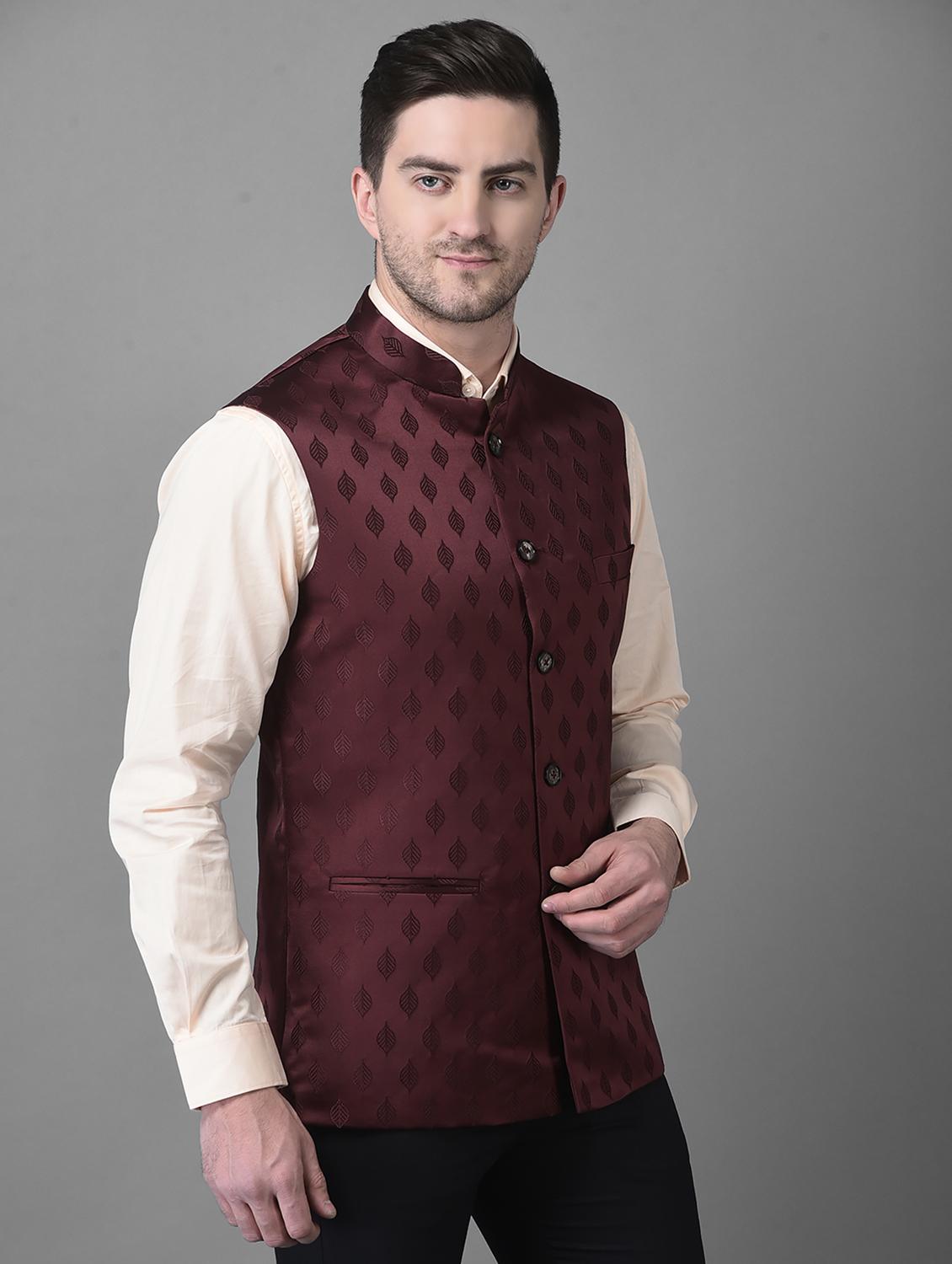 red classic nehru jacket - 19102176 - Standard Image - 2