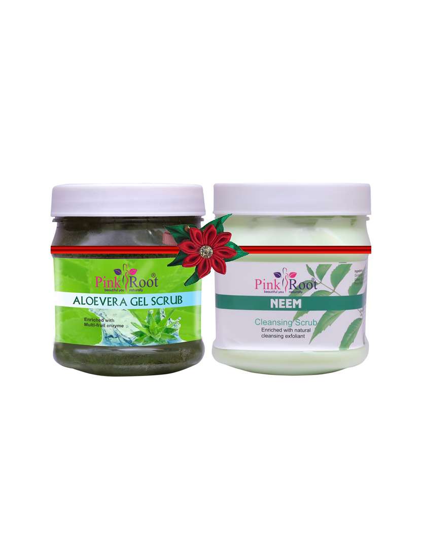 aloe vera gel scrub 500gm with neem scrub 500gm