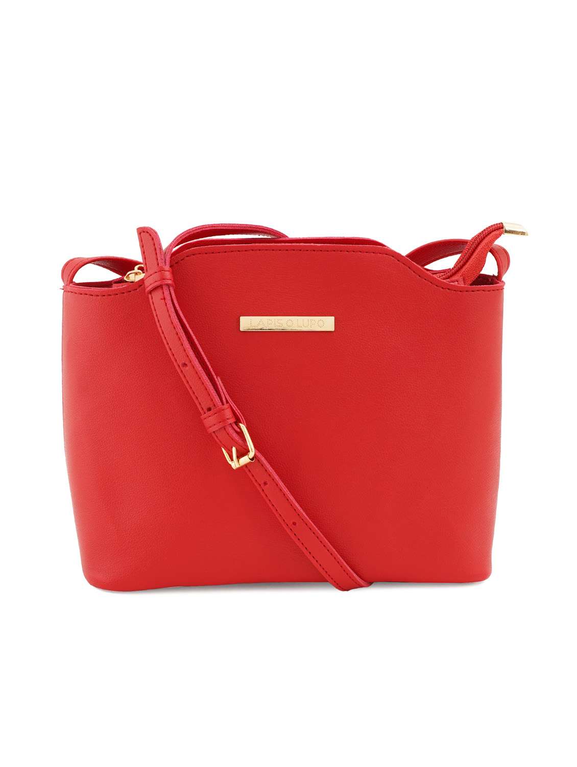 red leatherette (pu) sling bag
