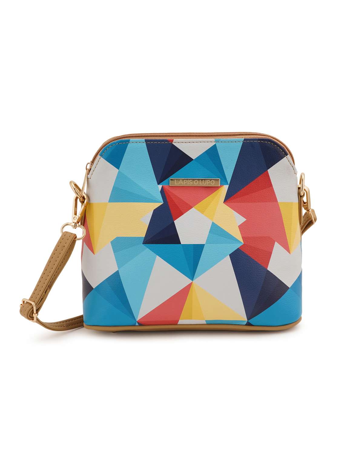 beige leatherette (pu) sling bag