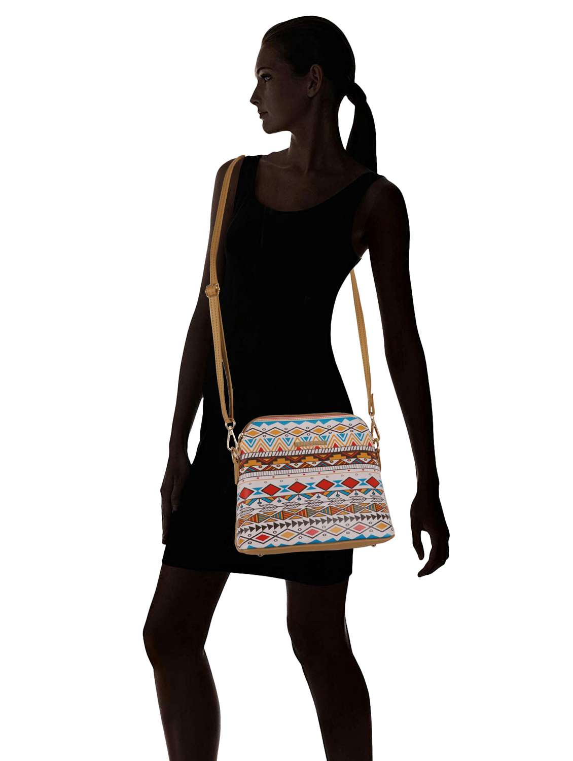 beige leatherette (pu) sling bag - 19108471 - Standard Image - 7
