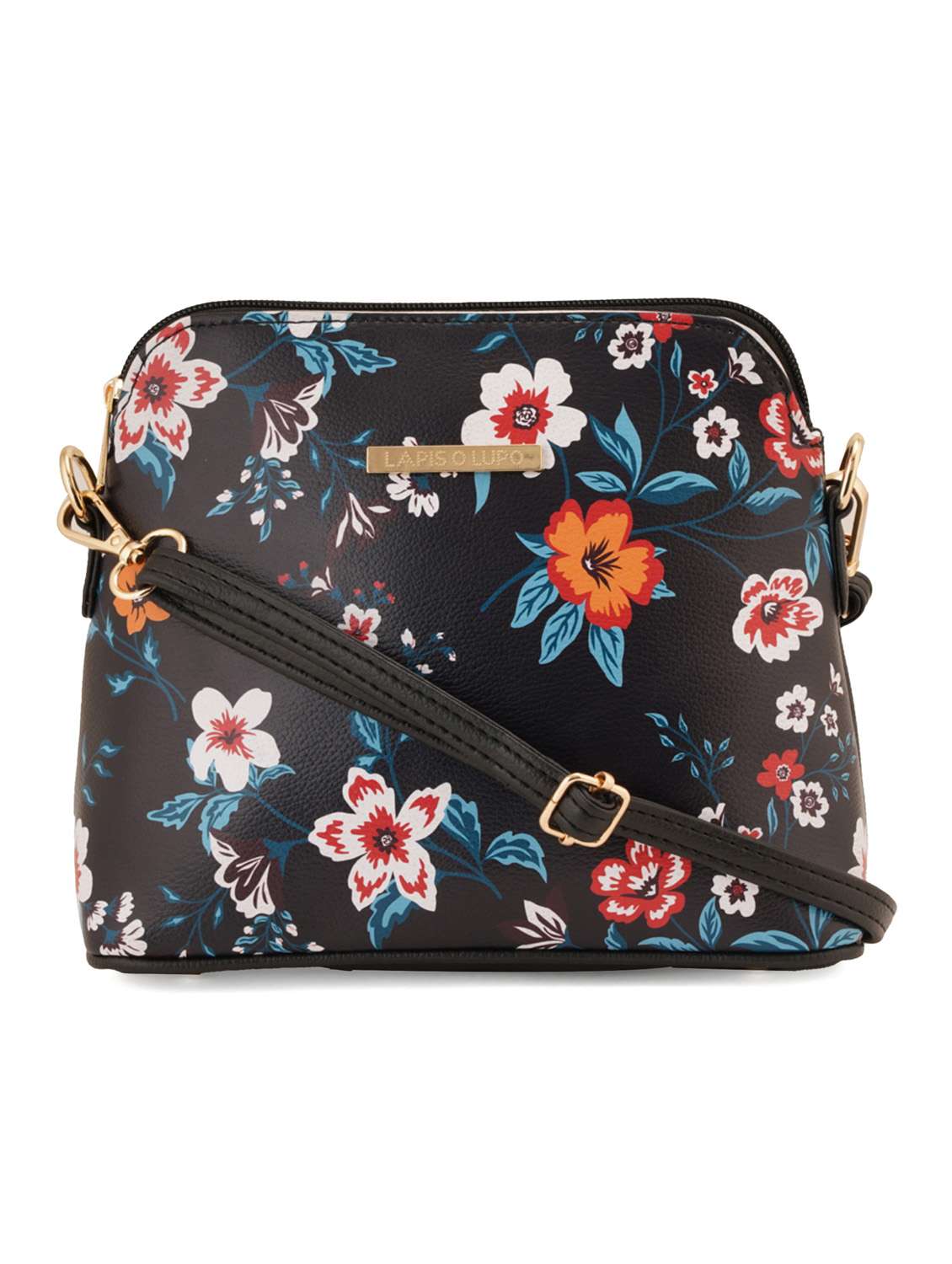 black leatherette (pu) sling bag - 19108474 -  Zoom Image - 0