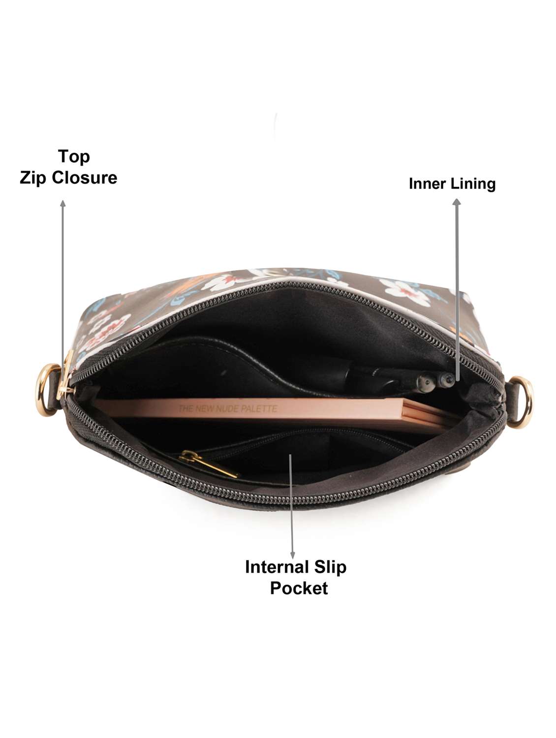 black leatherette (pu) sling bag - 19108474 - Standard Image - 2