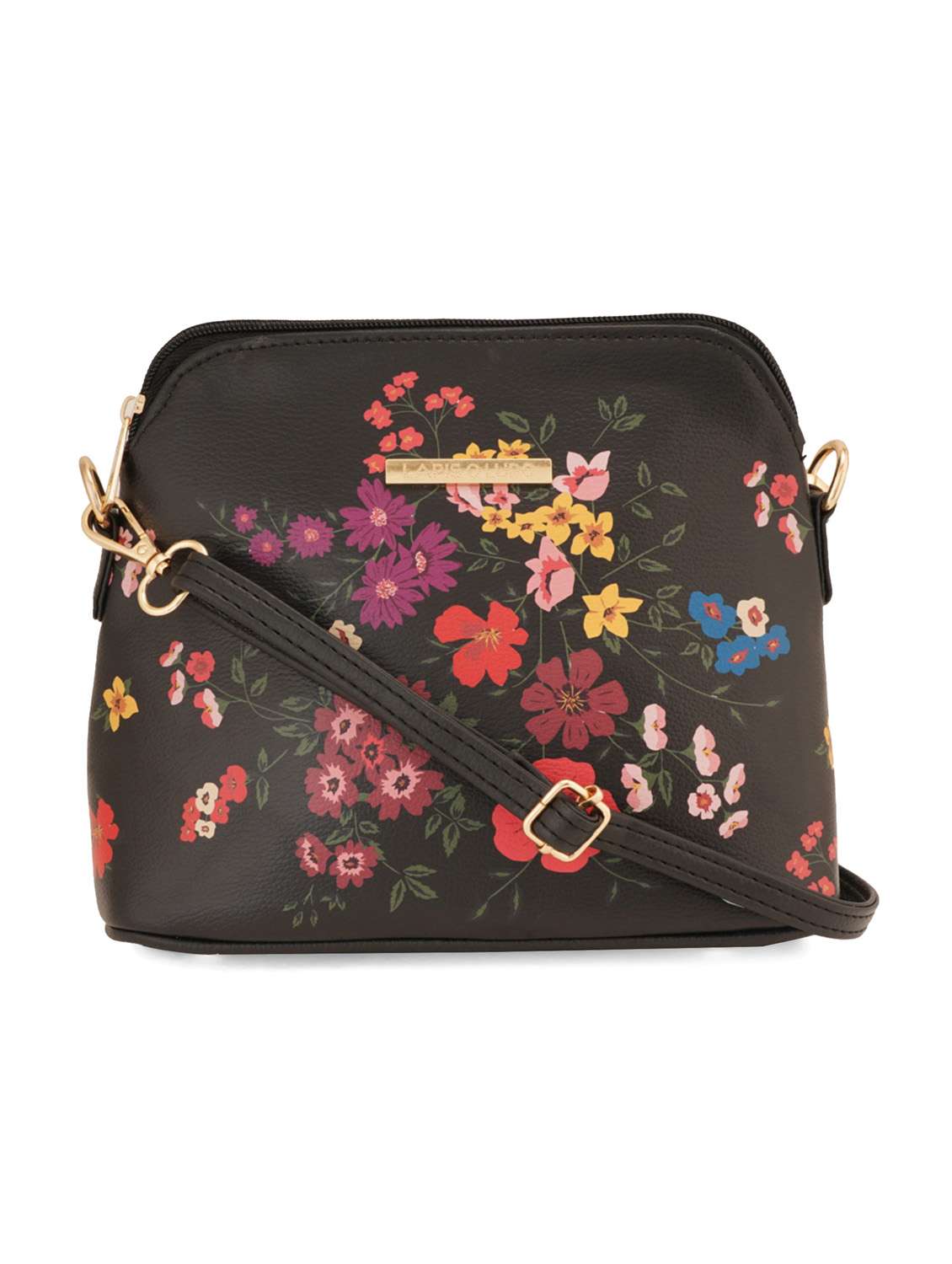 black leatherette (pu) sling bag