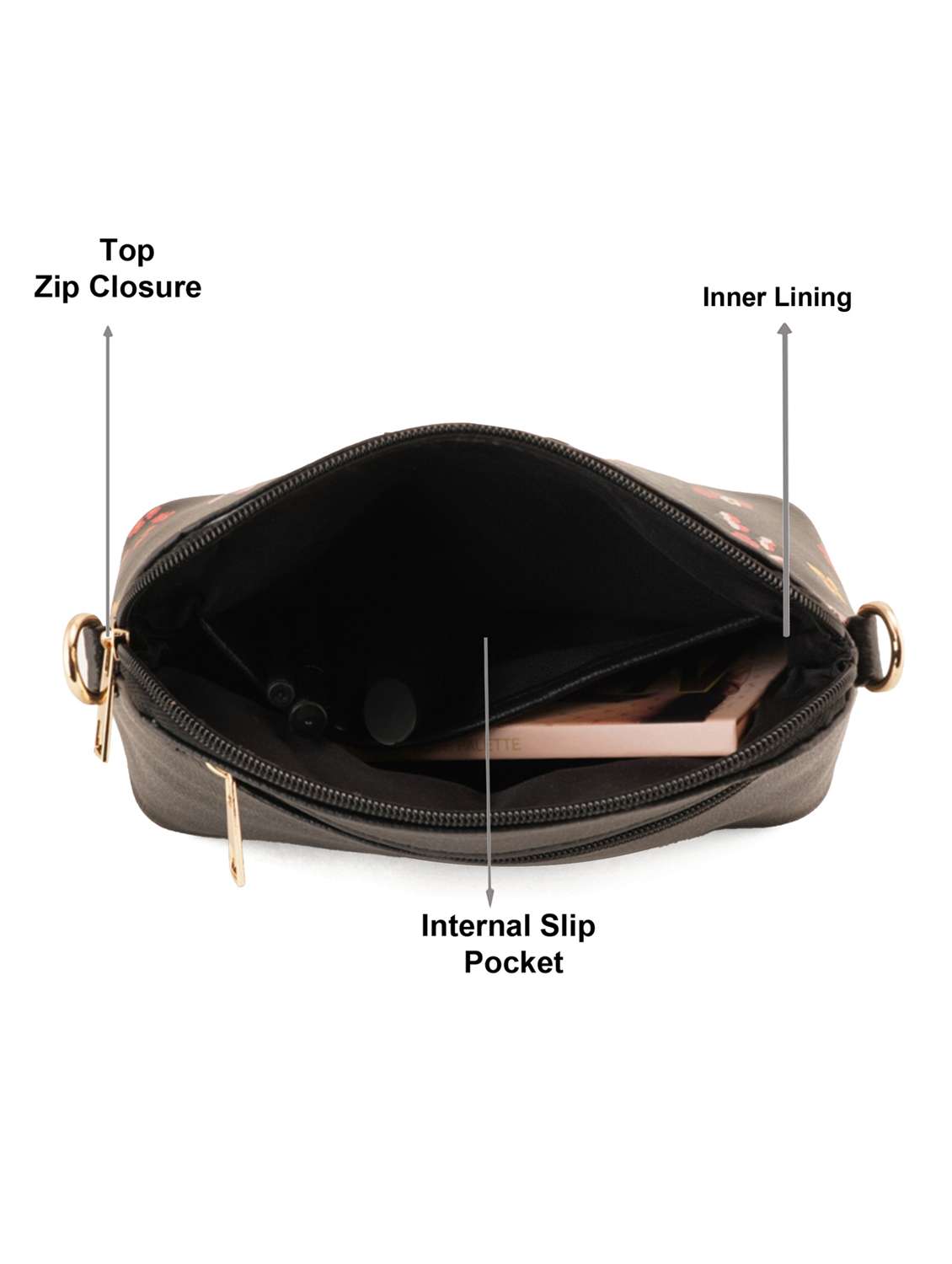 black leatherette (pu) sling bag - 19108475 - Standard Image - 2