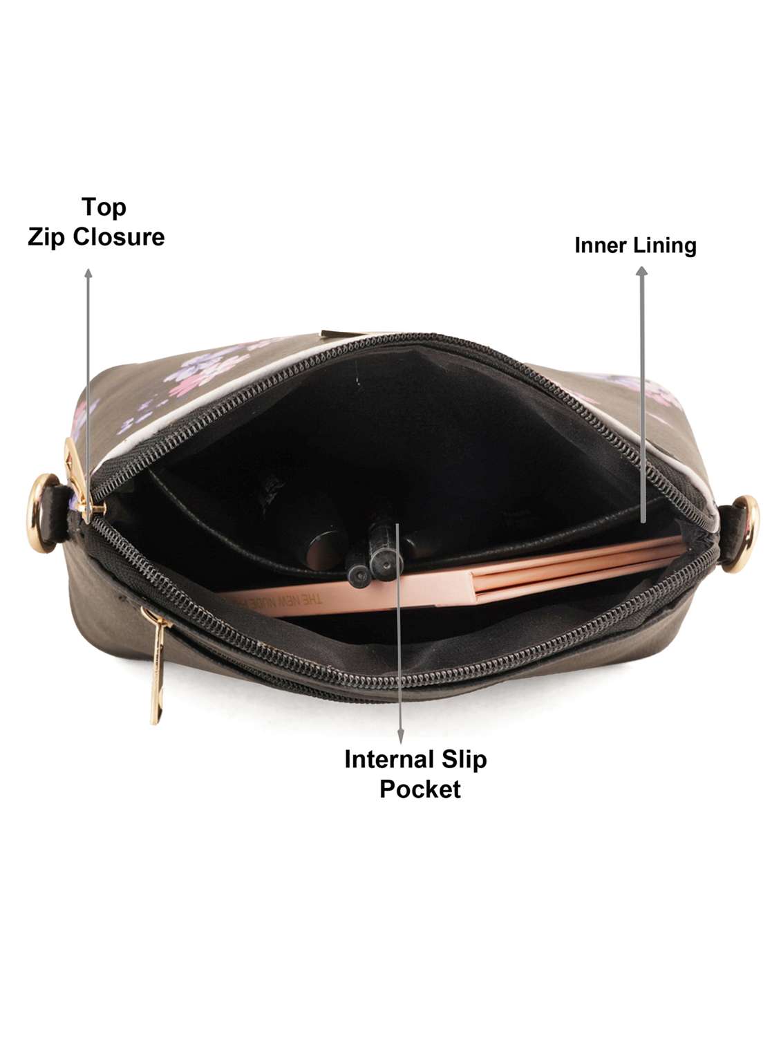 black leatherette (pu) sling bag - 19108476 - Standard Image - 2