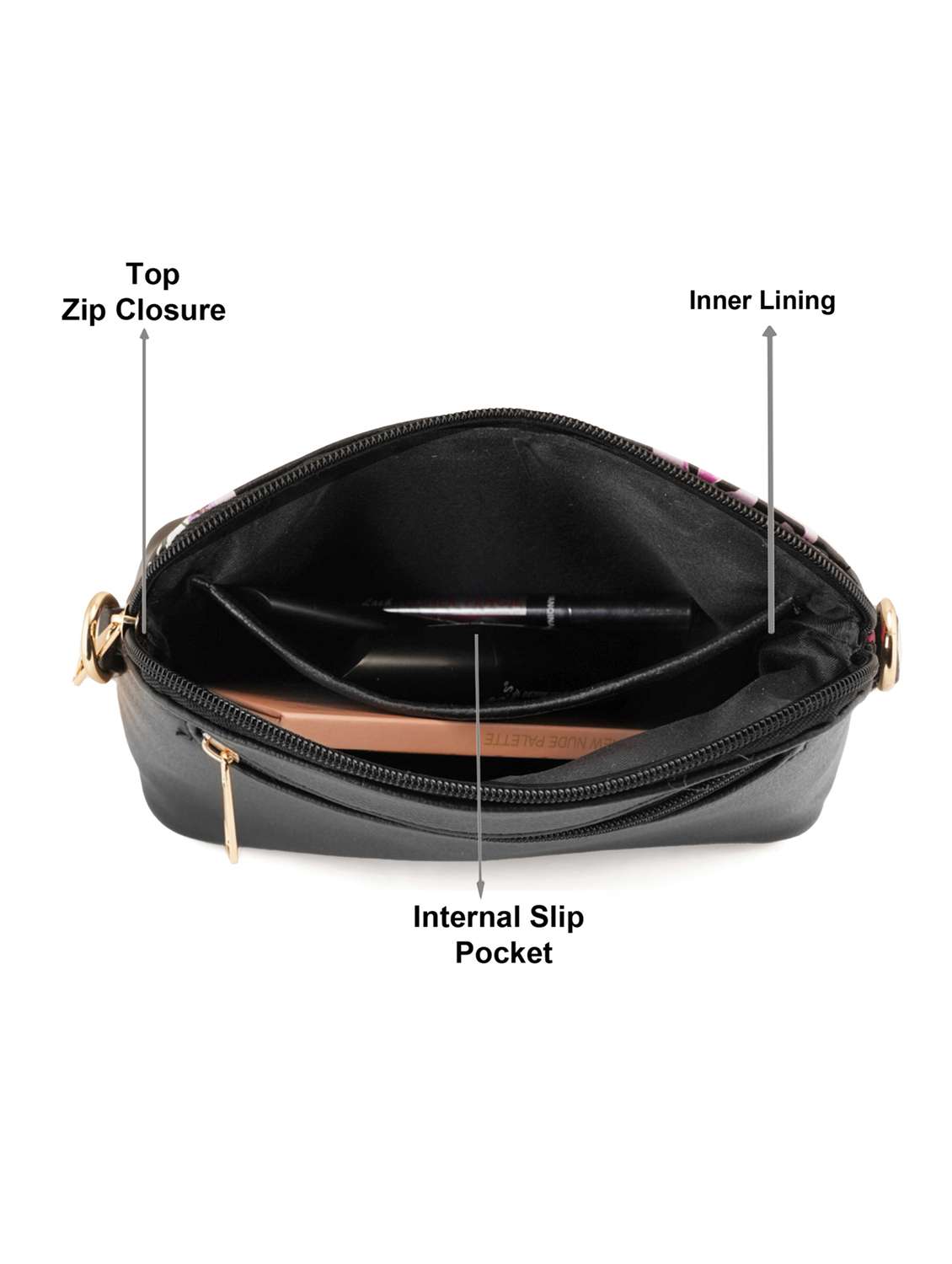 black leatherette (pu) sling bag - 19108477 - Standard Image - 2