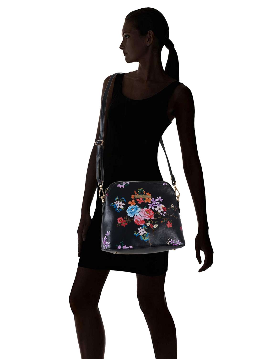 black leatherette (pu) sling bag - 19108477 - Standard Image - 7