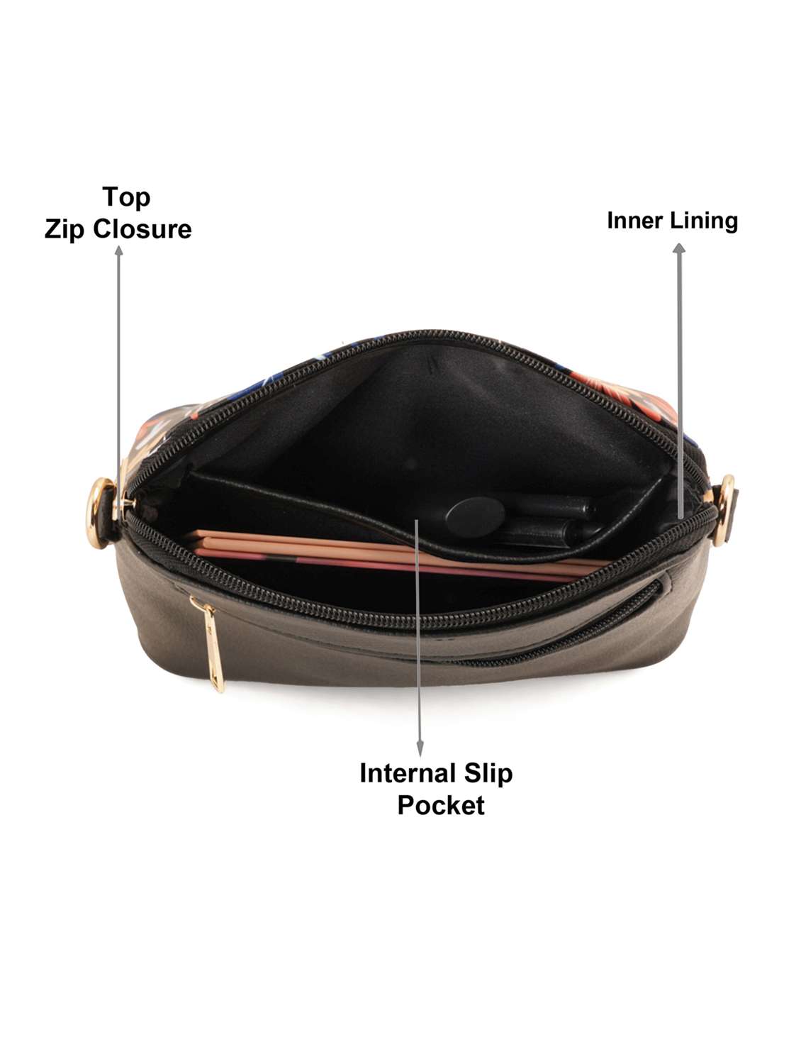 black leatherette (pu) sling bag - 19108478 - Standard Image - 2