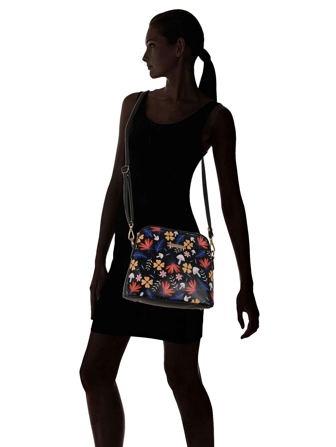 black leatherette (pu) sling bag - 19108478 - Standard Image - 7