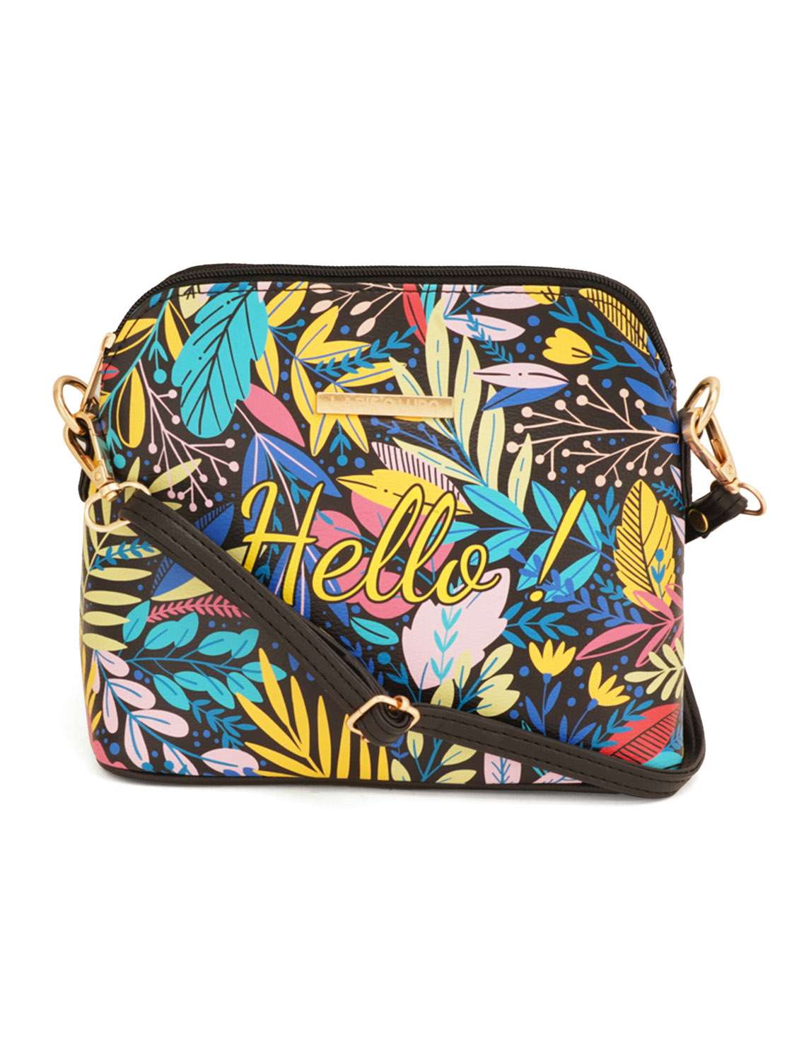 black leatherette (pu) sling bag