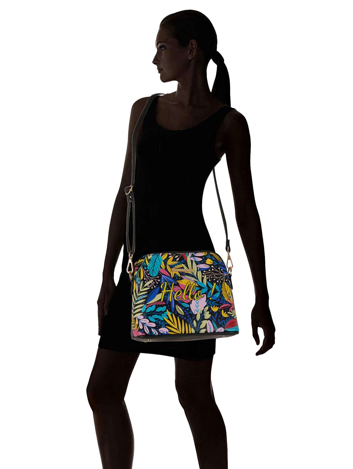 black leatherette (pu) sling bag - 19108479 - Standard Image - 7