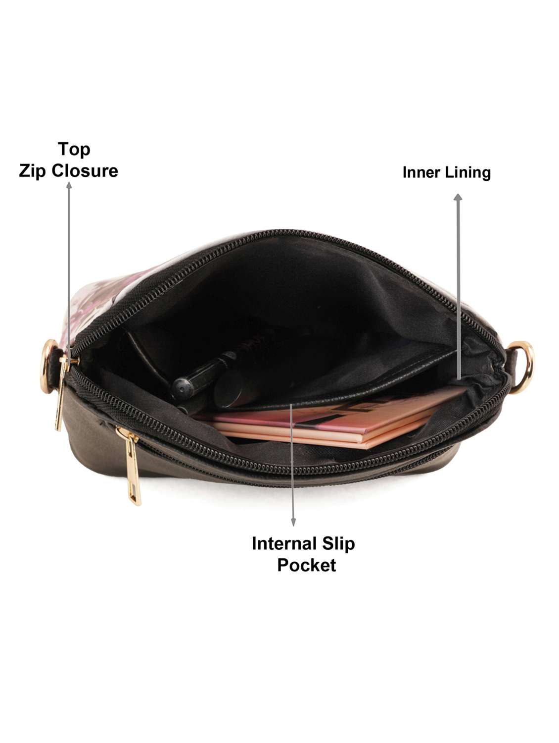black leatherette (pu) sling bag - 19108480 - Standard Image - 2