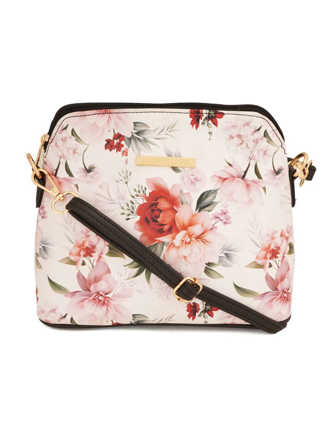 black leatherette (pu) sling bag
