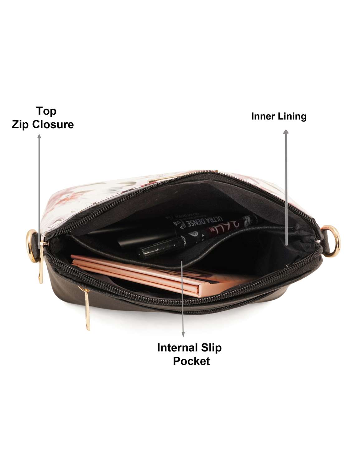 black leatherette (pu) sling bag - 19108481 - Standard Image - 2