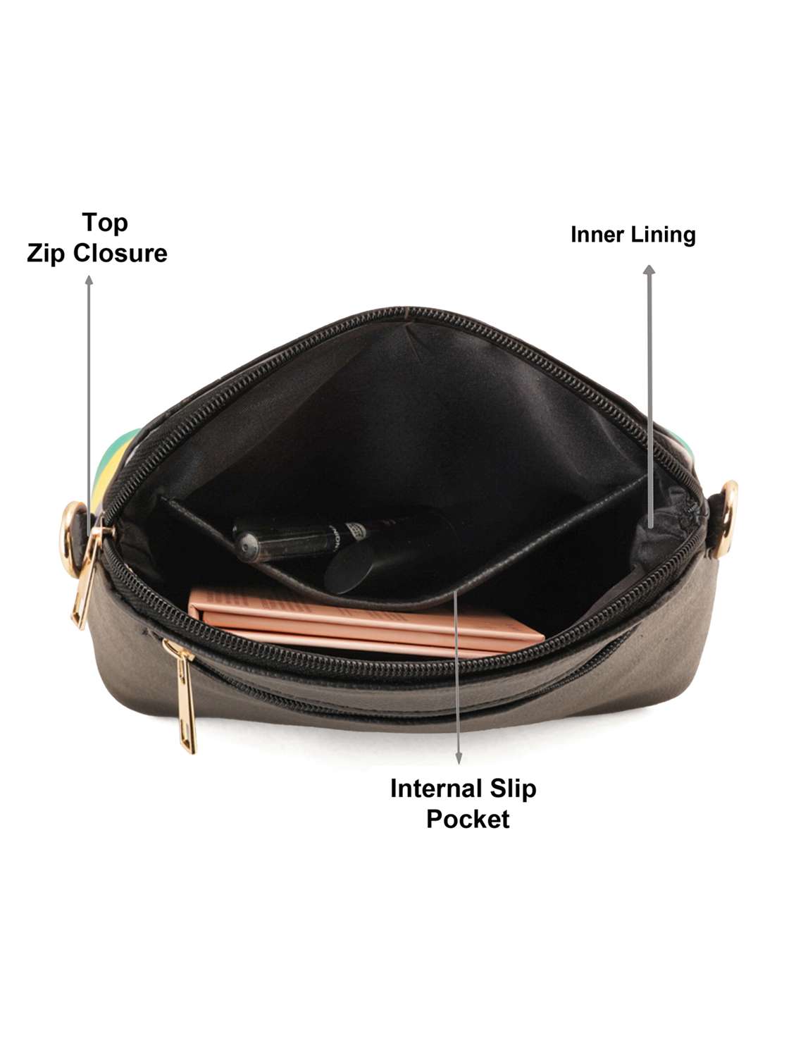 black leatherette (pu) sling bag - 19108482 - Standard Image - 2