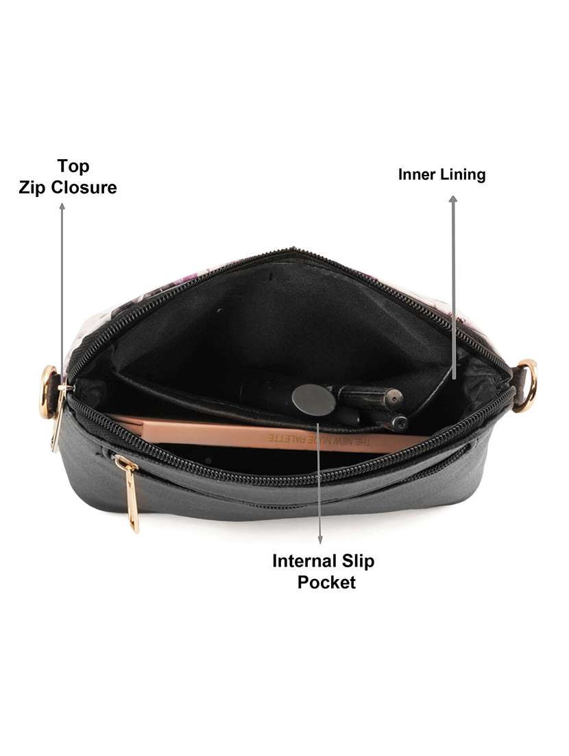 black leatherette (pu) sling bag - 19108483 - Standard Image - 2