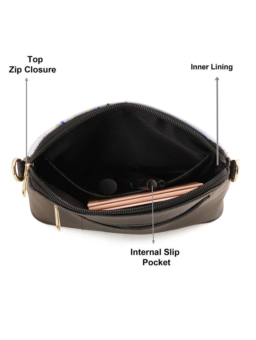 black leatherette (pu) sling bag - 19108484 - Standard Image - 2