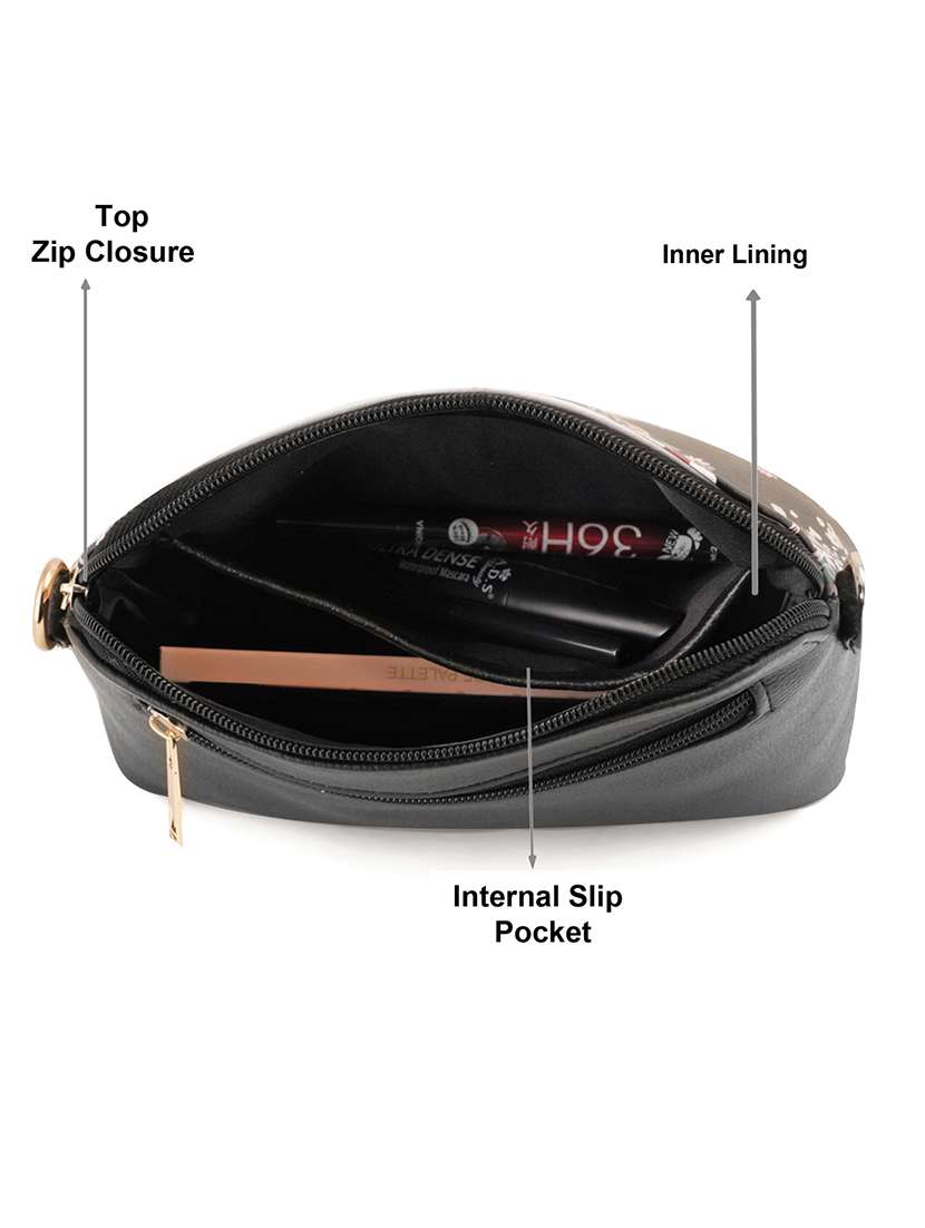 black leatherette (pu) sling bag - 19108485 - Standard Image - 2